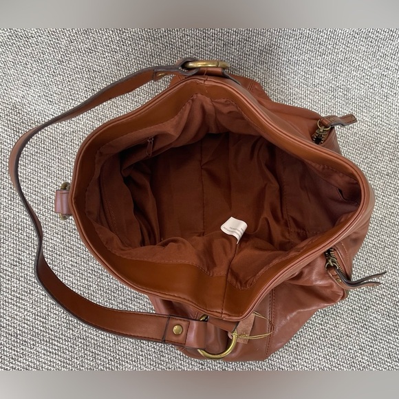 Brown Genuine Leather Hobo Bag with Slouch Design Shoulder Bag - Picture 7 of 16